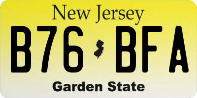 NJ license plate B76BFA