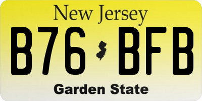 NJ license plate B76BFB