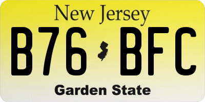 NJ license plate B76BFC