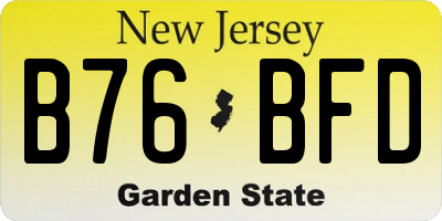 NJ license plate B76BFD