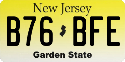 NJ license plate B76BFE