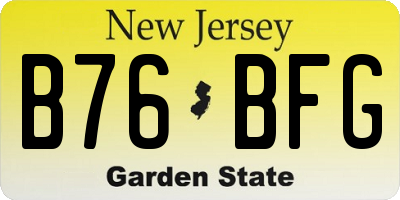 NJ license plate B76BFG