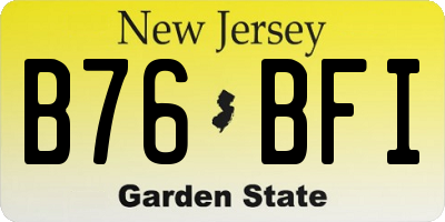 NJ license plate B76BFI