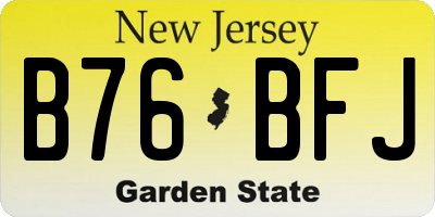 NJ license plate B76BFJ