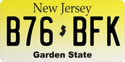NJ license plate B76BFK