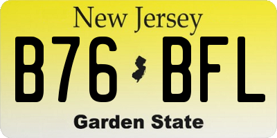 NJ license plate B76BFL