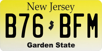 NJ license plate B76BFM