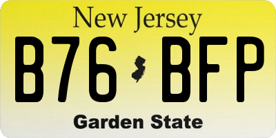 NJ license plate B76BFP