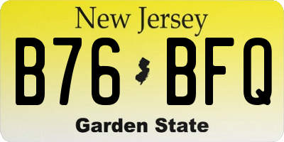 NJ license plate B76BFQ