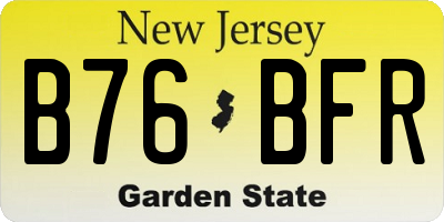 NJ license plate B76BFR