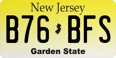 NJ license plate B76BFS