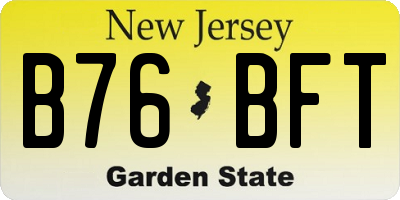 NJ license plate B76BFT