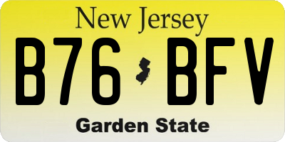 NJ license plate B76BFV