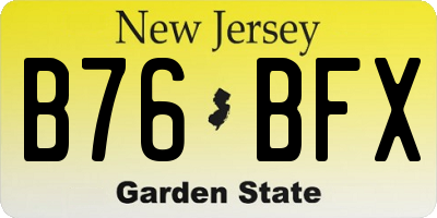 NJ license plate B76BFX