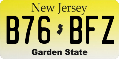 NJ license plate B76BFZ