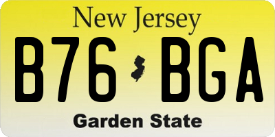 NJ license plate B76BGA