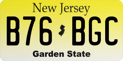 NJ license plate B76BGC