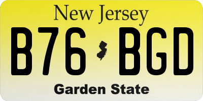 NJ license plate B76BGD