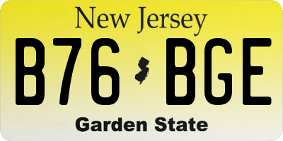 NJ license plate B76BGE