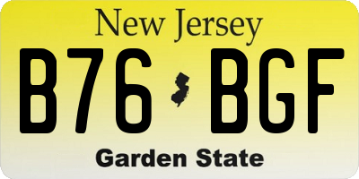 NJ license plate B76BGF