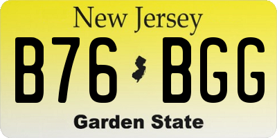 NJ license plate B76BGG