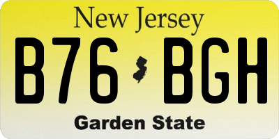 NJ license plate B76BGH