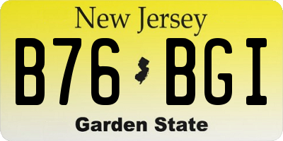 NJ license plate B76BGI