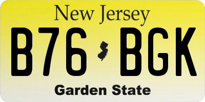 NJ license plate B76BGK