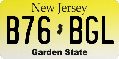 NJ license plate B76BGL