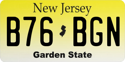 NJ license plate B76BGN