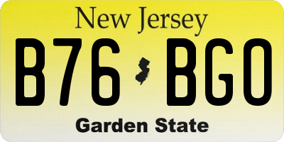 NJ license plate B76BGO