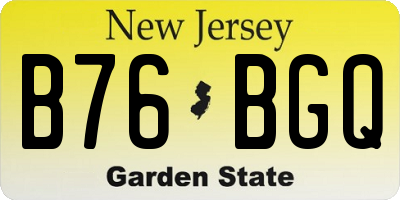 NJ license plate B76BGQ