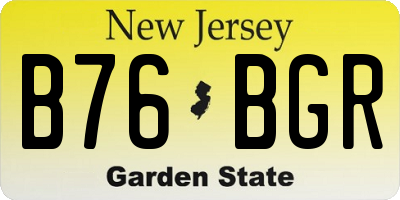 NJ license plate B76BGR