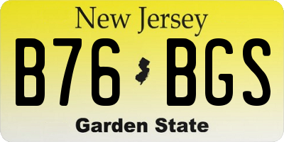 NJ license plate B76BGS