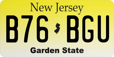 NJ license plate B76BGU