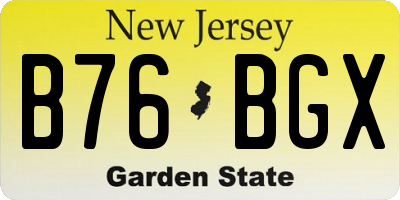 NJ license plate B76BGX