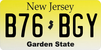 NJ license plate B76BGY