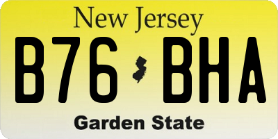 NJ license plate B76BHA