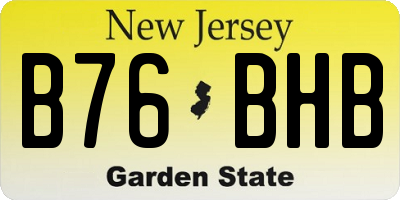 NJ license plate B76BHB