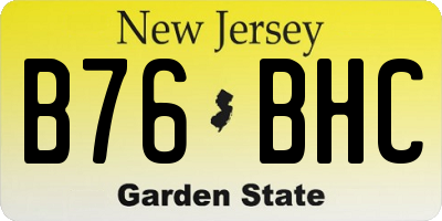NJ license plate B76BHC
