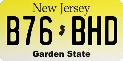 NJ license plate B76BHD