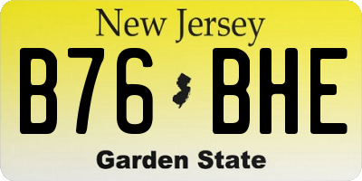 NJ license plate B76BHE
