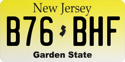 NJ license plate B76BHF
