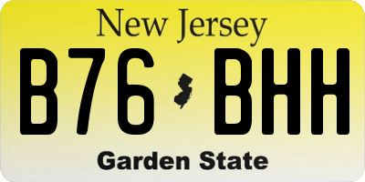 NJ license plate B76BHH