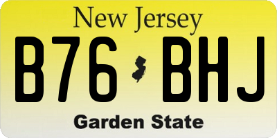 NJ license plate B76BHJ