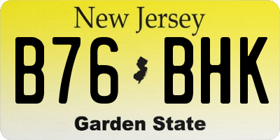 NJ license plate B76BHK