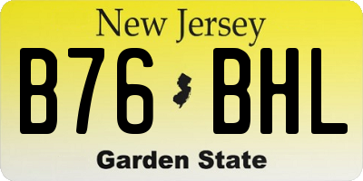 NJ license plate B76BHL