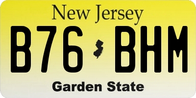 NJ license plate B76BHM