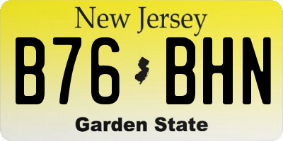 NJ license plate B76BHN