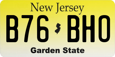NJ license plate B76BHO